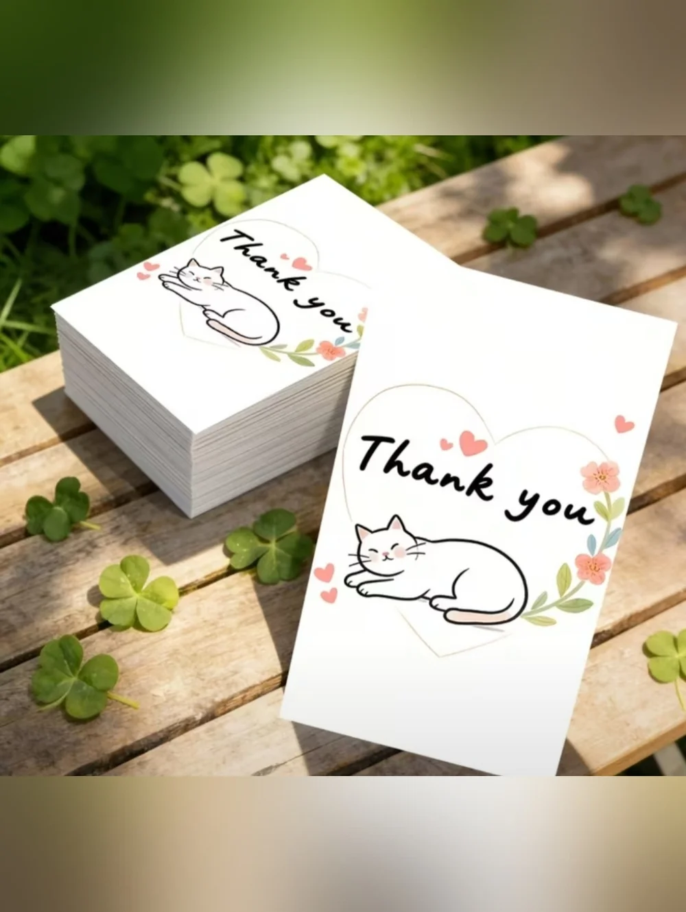 Thank You Note Cards Cat Design - Picture 1 of 2